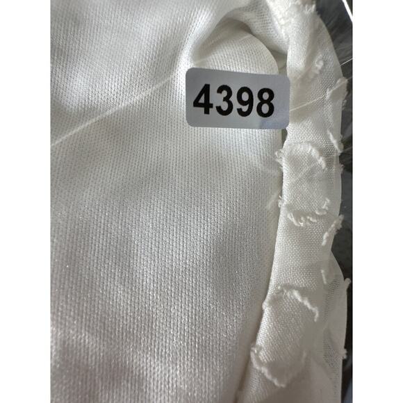 Fraiche by J Dress Swiss Dot Puff Short Sleeve Faux Wrap Mini White Small - Picture 10 of 10